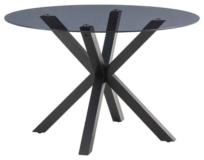 Produktbild von home24 Esstisch Rund - Glas / Eiche Massiv