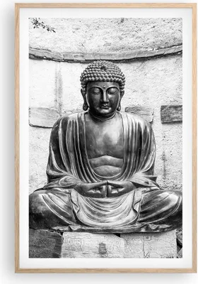 Produktbild von Gerahmtes Poster - Rahmen in heller Eiche - Japanisch Buddha Statue - 61x91,5 cm - Wand Bild - Wanddeko - Wandbilder - Wandposter - Bilderrahmen - Bilder - Kunstdruck - Wandbild - P2NPA61x91-4329