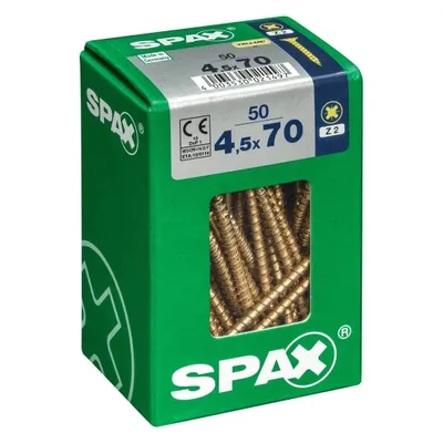 Immagine prodotto di Set di 50 viti in acciaio a testa svasata pozidriv SPAX, Diam.4,5 mm x L.70 mm