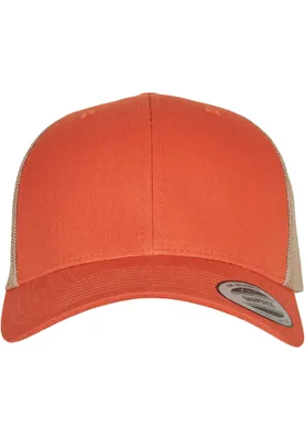 Produktbild von Flexfit Uni Retro Trucker 2-Tone Baseballkappe, Farbe Rustic orange/Khaki, on