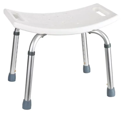 Produktbild von Eckiger Duschhocker, höhenverstellbar 39-56,5 cm, rutschfest, bis 110 kg