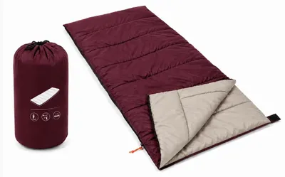 Productafbeelding van Slaapzak Envelop Dekenmodel Donkerrood - 190 x 75 cm - Met opbergzak