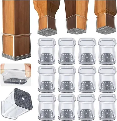 Productafbeelding van Famanu stoelpotjes - 32 stuks transparante siliconen stoelbeschermers - geluidsloos - voorkomt krassen (geschikt voor: 20-25 mm)