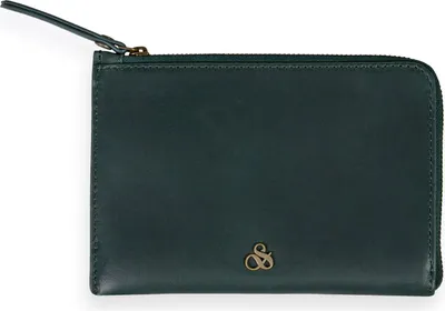 Image de SCOTCH & SODA Cuir étui pour carte de crédit étui pour carte d'identité Zip Travel Wallet Preppy Green vert foncé