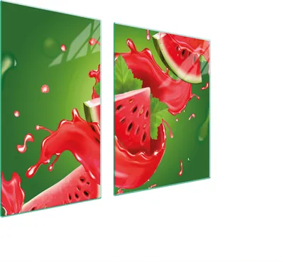 Produktbild von Herdabdeckplatten 2 teilig 100x52 Glaskeramikkochfeld Abdeckung Glas Schneidebrett Wassermelone Grün