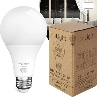 Obrázek produktu pro LED Žárovky tooLight 9W E27 Neutral 230V RSL024