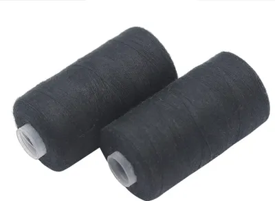 Produktbild von [0,05 EUR/10 m] 2 teiliges Nähgarn Set [einfarbig] | Nähset Universal | Polyester Nähmaschinengarn | 2 Spulen a. 500m | Allesnäher Garnset - [Farbe - Schwarz] | Nähfaden Set - 1000m