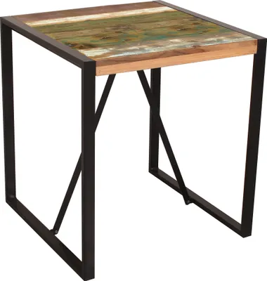 Produktbild von SIT Möbel Tisch 70 x 70 cm | Kufen-Gestell | Altholz mit Metall | bunt-schwarz | B 70 x T 70 x H 77 cm | 13914-98 | Serie FIUME