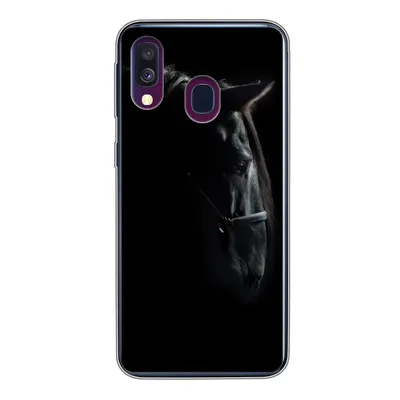 Produktbild von MuchoWow® Handyhülle Schutzhülle Hülle für Samsung Galaxy A40 Pferd - Leicht - Schwarz Silikon Softcase Handy Hülle - Handy-Tasche