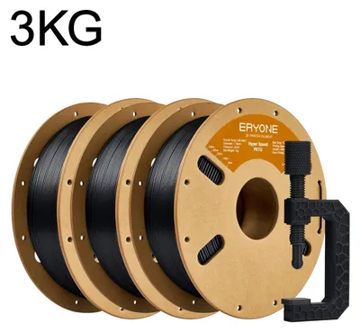 Obrázek produktu pro Rychlé filament pro 3D tisk PETG - PETG 1,75 mm - Vysoká rychlost tisku 30–500 mm/s - Vhodné pro FDM 3D tiskárny - Cívka 3 kg - Černá barva