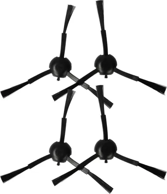 Produktbild von vhbw 4x Seitenbürste kompatibel mit Xiaomi S20+, S20 Saugroboter - Reinigungsbürsten Set, schwarz