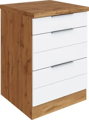 Produktbild von Held Möbel Schubladenunterschrank Florenz BxTxH 60 x 60 x 82 cm weiß matt zerlegt Anschlag reversibel 451.2.6291