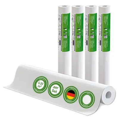 Produktbild von Vliestapete Raufasertapete Strukturtapete – Feinputz 4er Set, 4 x 10,05 m x 0,53 m, überstreichbar, atmungsaktiv, Wandtapete Germany – Veluxis