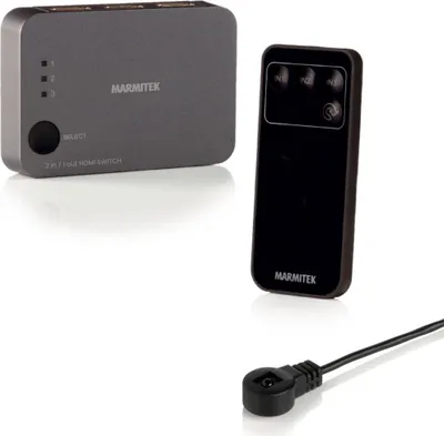 Produktbild von HDMI Switch 4K - Marmitek Connect 310 UHD - 3 ein / 1 aus - Ultra HD 60Hz - Automatische Umschaltung zwischen HDMI Quellen - HDCP 2.2 - HDMI Schalter - 3840 x 2160 - HDR 4K60