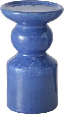 Produktbild von Kerzenständer - H 16 cm - Blau - Steingut - lasiert