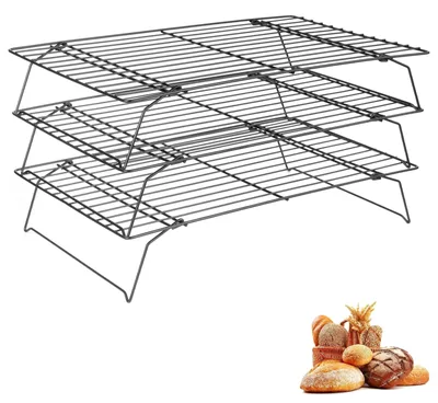 Produktbild von Set aus 3 stapelbaren, rostfreien Kühlrosten, 40 x 25 cm