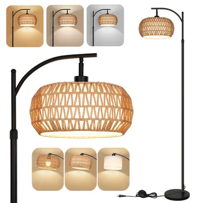 Obrázek produktu pro Stmívatelná stojací lampa Obývací pokoj, Vintage stojací lampa s dálkovým ovládáním, ovládání aplikace, průmyslová stojací lampa se dvěma stínítky Ložnice Kancelář Deco