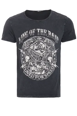 Produktbild von King Kerosin Vintage T-Shirt - Motor Schwarz S