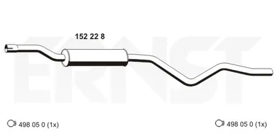 Produktbild von ERNST 152228 Vorschalldämpfer Schalldämpfer für VW GOLF I Cabriolet (155)