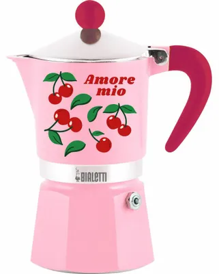 Zdjęcie produktu dla Bialetti RAINBOW, Kawiarka moka, 0,15 l, Zielony, Różowy, Czerwony, Stal nierdzewna, Aluminium, 3 kub., Poliamidowy