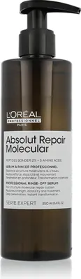A close-up shot of a L'Oréal Professionnel hair serum bottle with a pump dispenser.