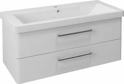Image de Sapho Theia - Meuble lavabo 1014x432x442 mm, 2 tiroirs, blanc TH105-3030
