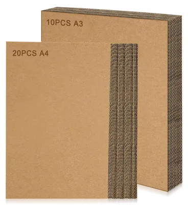 Wellpappe-Bögen, 30 Stück, braun, 42 x 29,7 cm