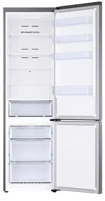 Produktbild von Samsung Kühl-/Gefrierkombination mit AI Energy Mode und Gemüseschublade, 390 ℓ, 390 l, NoFrost-Funktion (Kühleinheit), SN-T, 8 kg/24h, C, Edelstahl