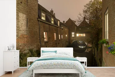 Produktbild von MuchoWow® Fototapete für Wohnzimmer oder Schlafzimmer Wandtapete Vinyl Motivtapete Historische Grachten in der niederländischen Stadt Den Bosch - 525x350 cm - Das Hintergrundbild