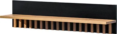 Zdjęcie produktu dla Minio, półka ścienna "Melle" 80 cm, panel dekoracyjny z listwami, dąb Artisan/czarny mat
