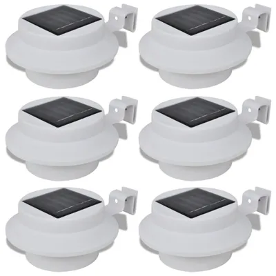 Image de vidaXL 6x lampe d'extérieur kit d'éclairage solaire lumière de clôture lumière de gouttière blanche