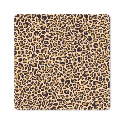 Produktbild von MuchoWow® Mauspad Mousepad Pantherdruck - Muster - Braun 20x20 cm - Mousepads - Maus Mat - Pad - Mausunterlage - Desk Mat - Bureauartikeln