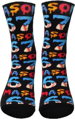 Produktbild von 67 Meme Socks, Lustige Italian Brainrot 67 Jumper Kids Meme Six Seven Design Socken Jungen 35-38, Bunte Socken Kinder Steal a Brainrot 67 Socks