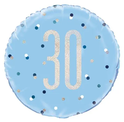 Produktbild von Folienballon blau & silber Zahl 30