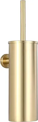 Produktbild von Edelstahl Toilettenbürste WC-Bürstenhalter Garnitur Wandhalter Bürste Klobürste mit Wandbefestigung, gold, 40 cm