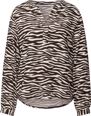 Produktbild von Street One LTD QR Splitneck tunic blouse deep roast bro 36