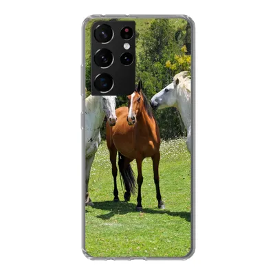 Produktbild von MuchoWow® Handyhülle Schutzhülle Hülle für Samsung Galaxy S21 Ultra Pferde - Baum - Schatten Silikon Softcase Handy Hülle - Mobiltelefon