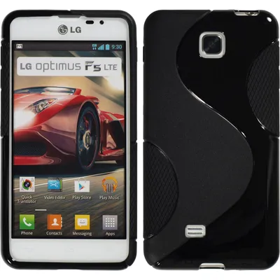 Produktbild von PhoneNatic Case kompatibel mit LG Optimus F5 - schwarz Silikon Hülle S-Style + 2 Schutzfolien