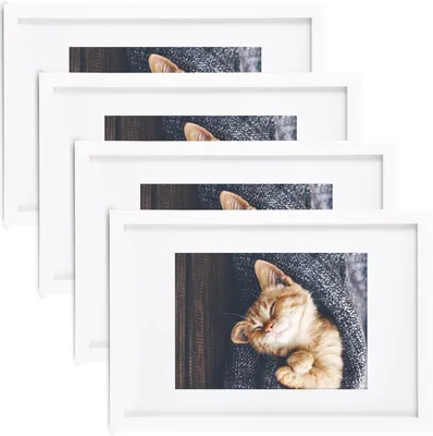 Produktbild von Bomoe Galeria, 13x18cm, Weiß, 4er Set, Fotorahmen, mit Passepartout