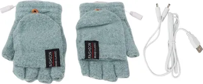 Produktbild von USB-beheizbare Handschuhe, elektrische Halbhandschuhe, doppelseitig beheizbar, warme Laptop-Handschuhe für drinnen und draußen