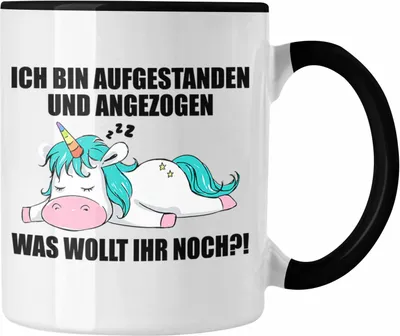 Produktbild von Trendation - Faule Kollegin Geschenk Arbeitskollege Lustige Tasse mit Spruch (Schwarz)