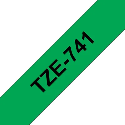 Produktbild von Brother TZE-741 Etiketten erstellendes Band Schwarz auf grün TZ