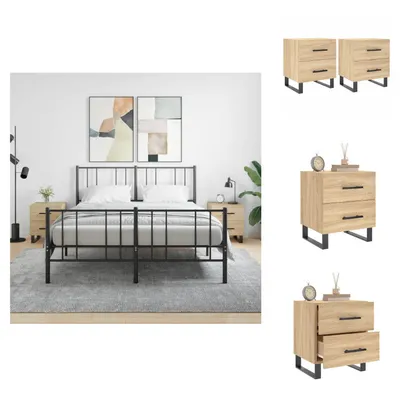Immagine prodotto di vidaXL Comodini 2 pezzi rovere Sonoma 40x35x47,5 cm materiale a base di legno - Comodini