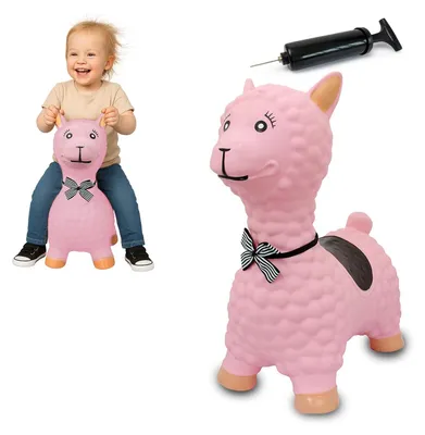 Productafbeelding van JAMARA Springend lama, roze, met pomp - Geschikt voor binnen - Dieren - Roze - Geschikt voor jongens/meisjes - Vanaf 1 jaar - Lama