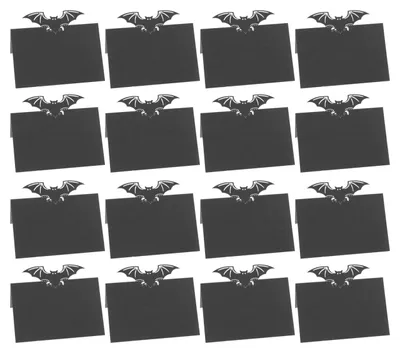Productafbeelding van Tafelkaarten - Vleermuisdesign - Plaatskaarten voor feesten - Zwart - 50 stuks