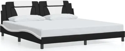 Produktbild von vidaXL Bettgestell "Viana" ohne Matratze Schwarz und Weiß 200x200 cm Kunstleder