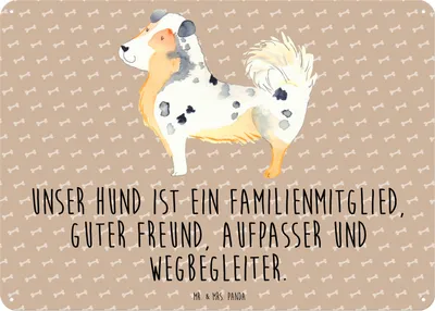 Produktbild von Mr. & Mrs. Panda Wandbild Hund Australien Shepherd DIN A3 - Hundeglück - Geschenk, Sprüche, Metallbild, tafel, Türschild, Familie, Blechschild, Spruch, Schild