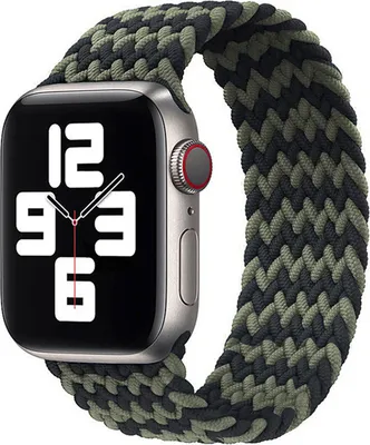 Produktbild von Armband für Apple Watch Series 8 7 6 5 4 3 2 1 - Geflochten Loop Sport Band Ersatzarmband - Schwarz/Grün - 38mm 40mm 41mm