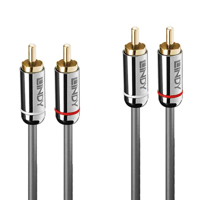 Image de Lindy 5m Dual Phono Audio Cable, Cromo Line
