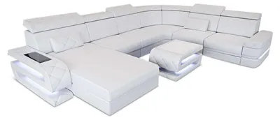 Produktbild von Mini Wohnlandschaft Bologna XXL U-Form in Leder